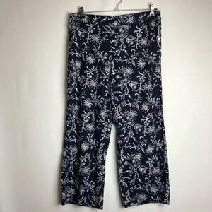 Caslon Navy and White Floral Wide Leg Pants